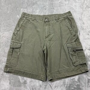 Columbia Shorts Mens Medium Green Cargo Canvas Pockets Outdoor Workwear Fishing